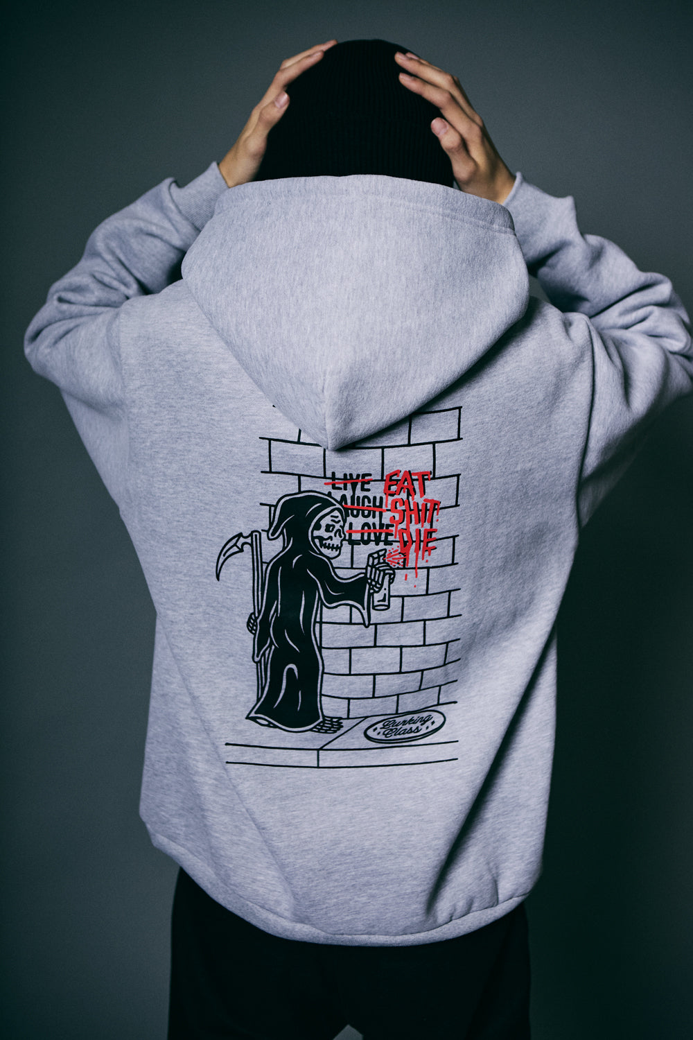 【LURKING CLASS】EAT SHIT DIE HOOD GREY