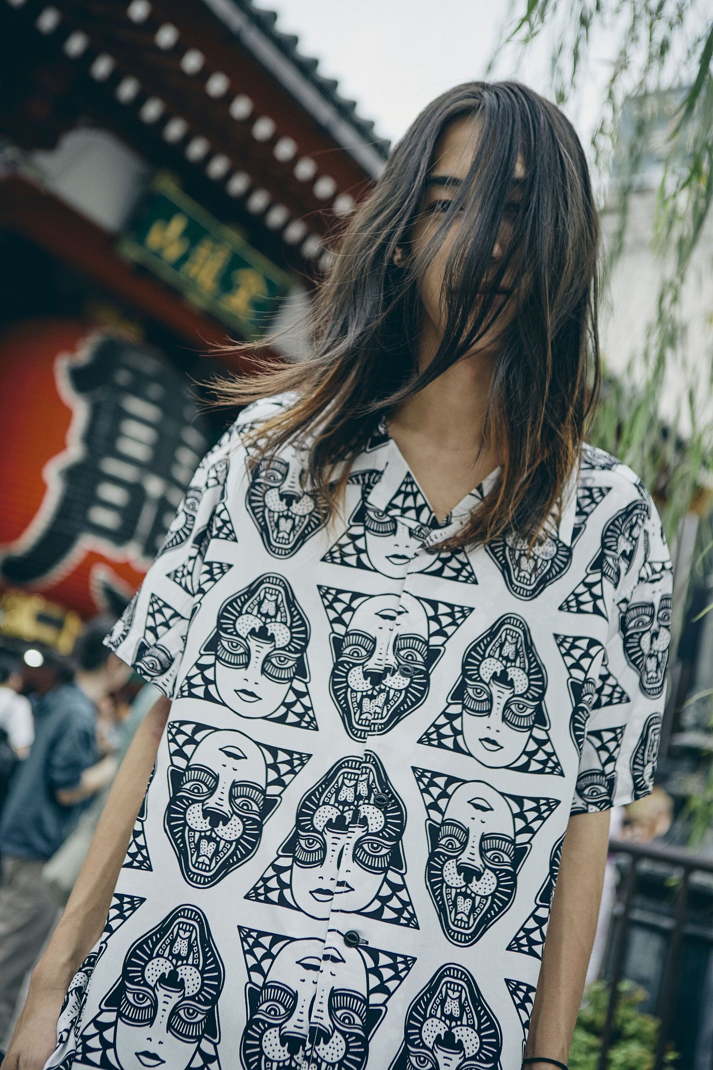 【LURKING CLASS】POWER PATTERN SHIRT WHITE