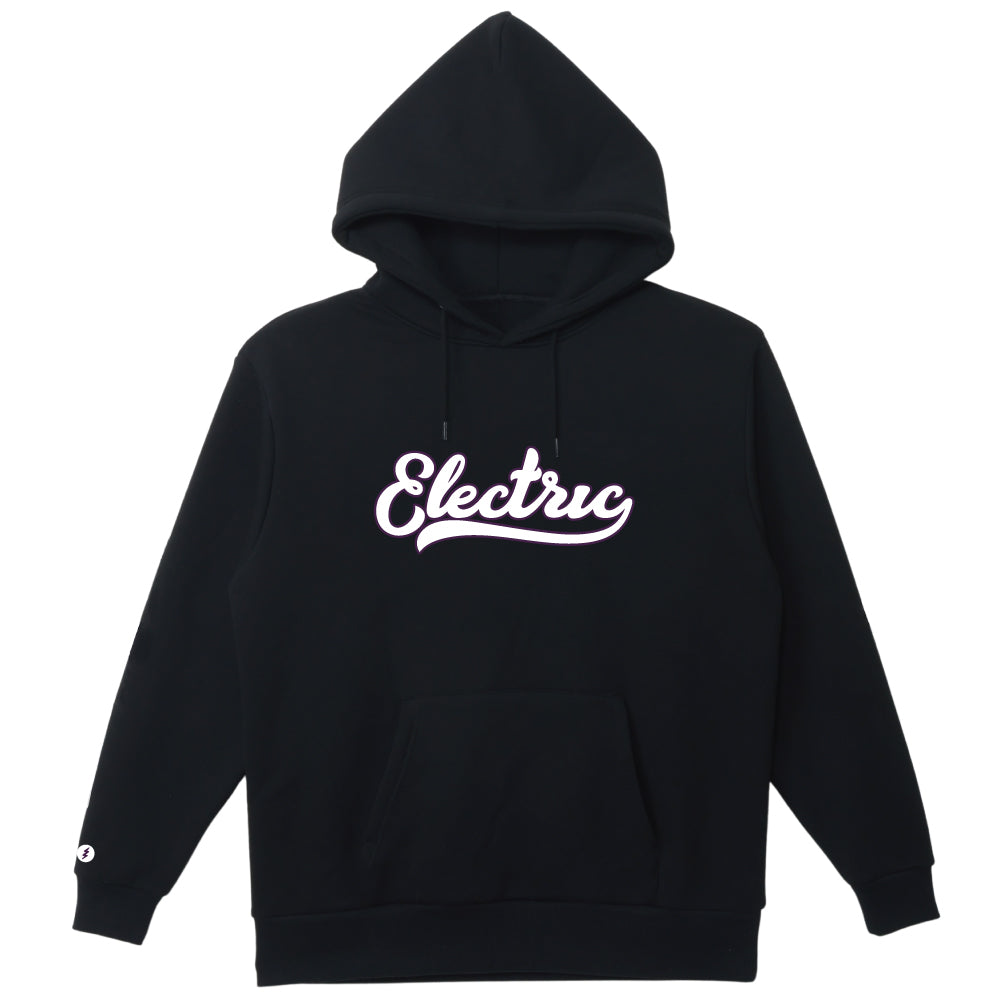 【ELECTRIC】SCRIPT APPLIQUE HOOD BLACK × WHITE