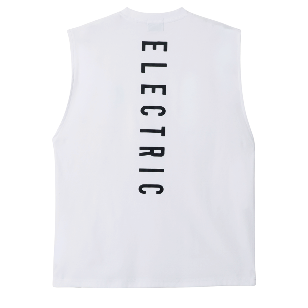 【ELECTRIC】VERTICAL LOGO DRY NO SLEEVE WHITE