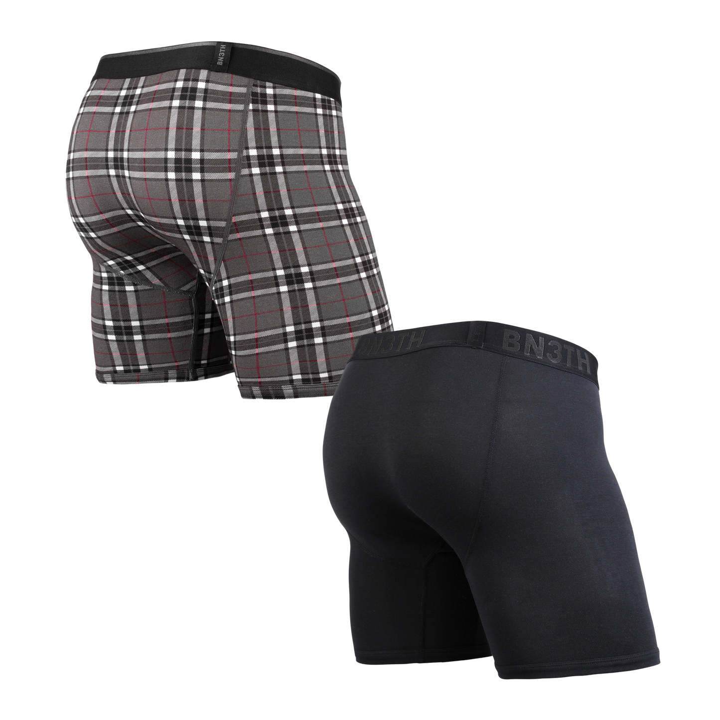 SALE【BN3TH】WEEKDAY SOLID×PRINT 2PACK BLACK FIRESIDE-PLAID GREY