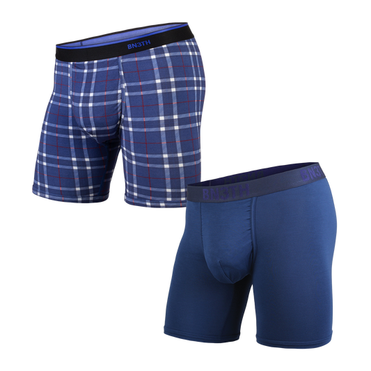 SALE【BN3TH】WEEKDAY SOLID×PRINT 2PACK NAVY FIRESIDE-PLAID NAVY