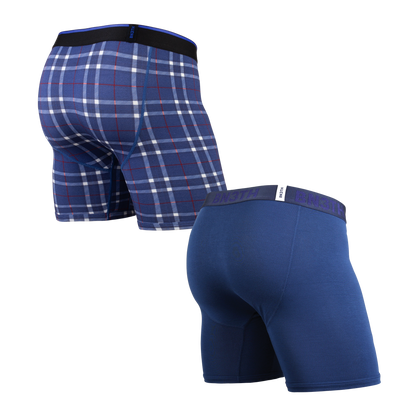 SALE【BN3TH】WEEKDAY SOLID×PRINT 2PACK NAVY FIRESIDE-PLAID NAVY