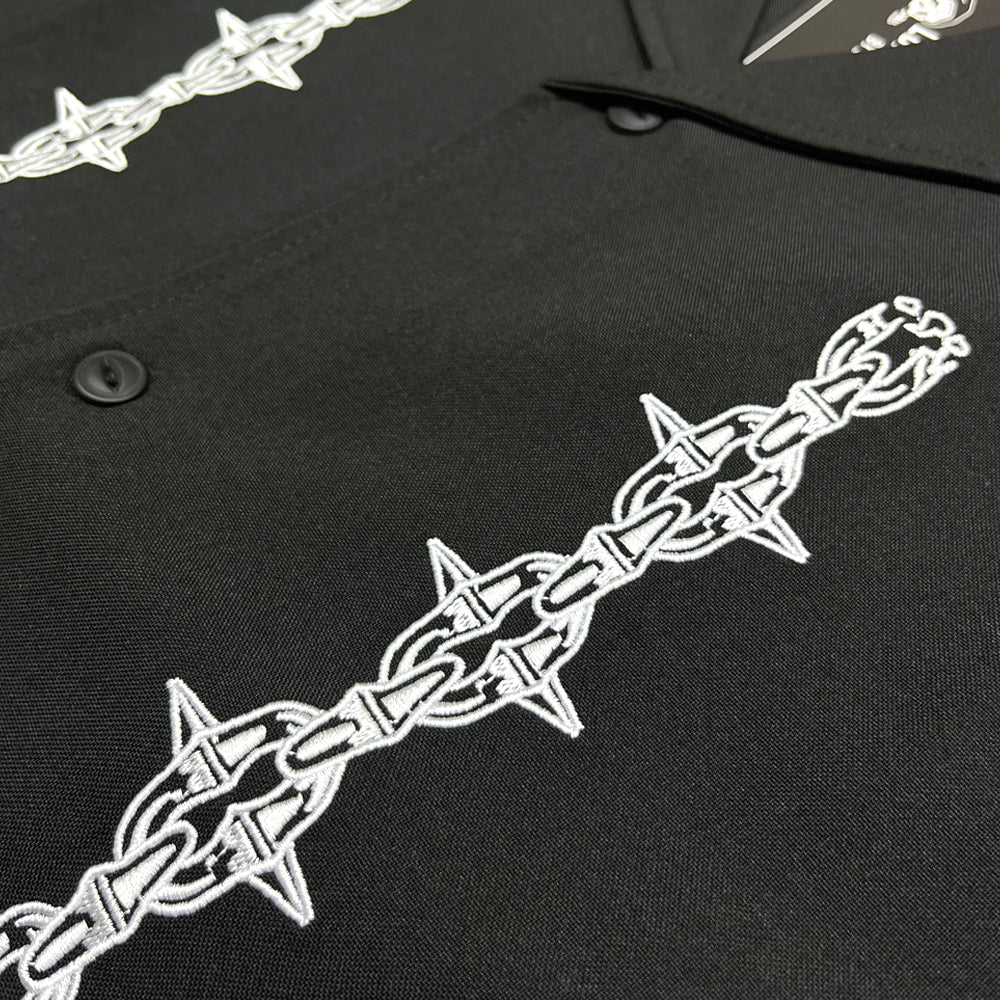 【LURKING CLASS】CHAIN EMBROIDERY SHIRT BLACK