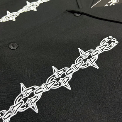 【LURKING CLASS】CHAIN EMBROIDERY SHIRT BLACK