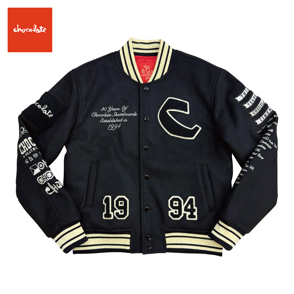 【CHOCOLATE】TEAM VARCITY JACKET BLACK