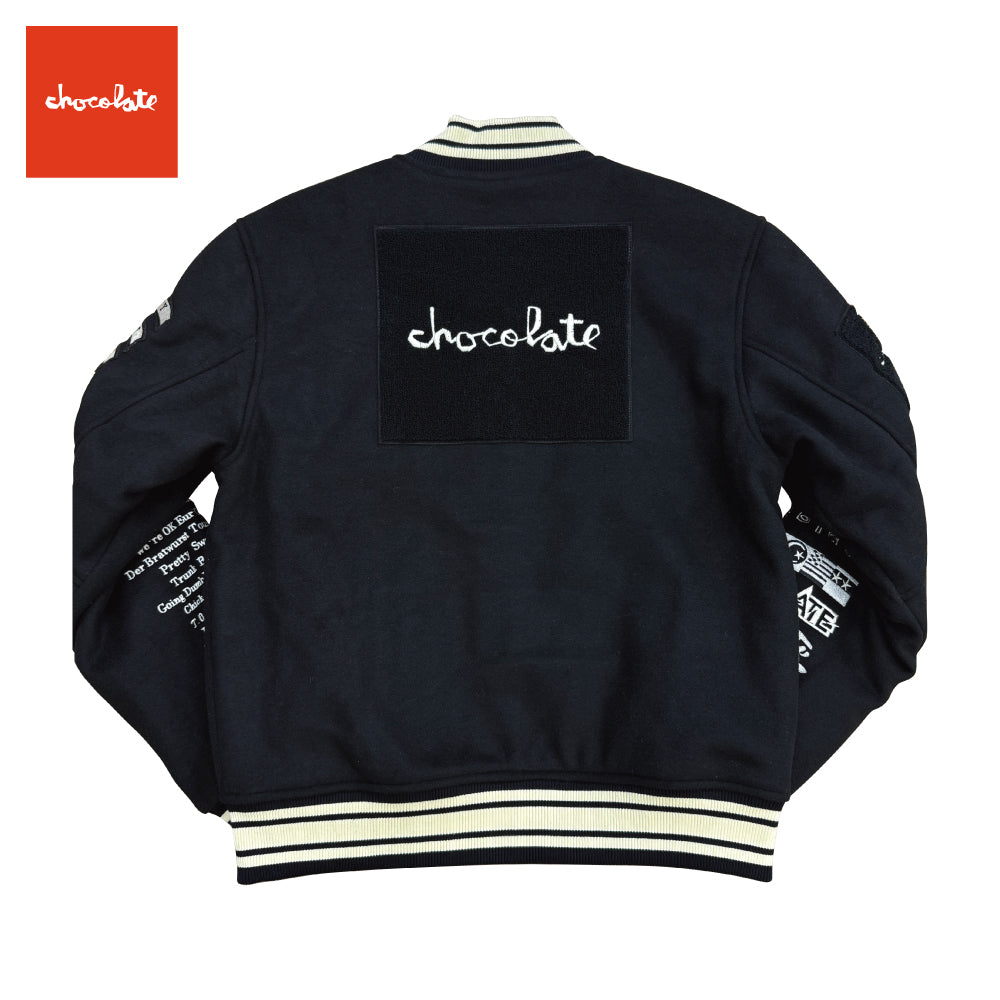 【CHOCOLATE】TEAM VARCITY JACKET BLACK