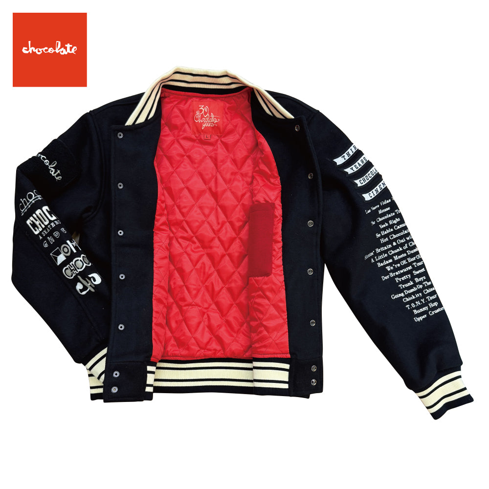 【CHOCOLATE】TEAM VARCITY JACKET BLACK