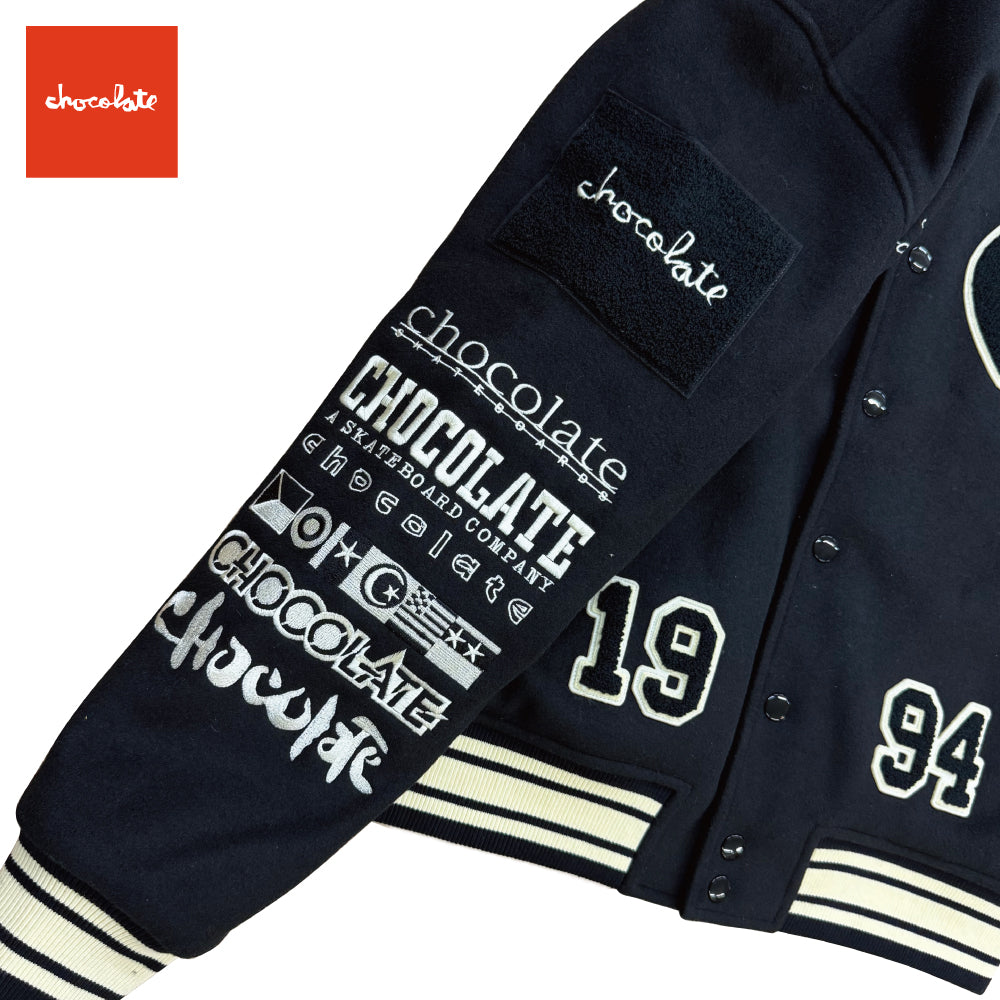 【CHOCOLATE】TEAM VARCITY JACKET BLACK