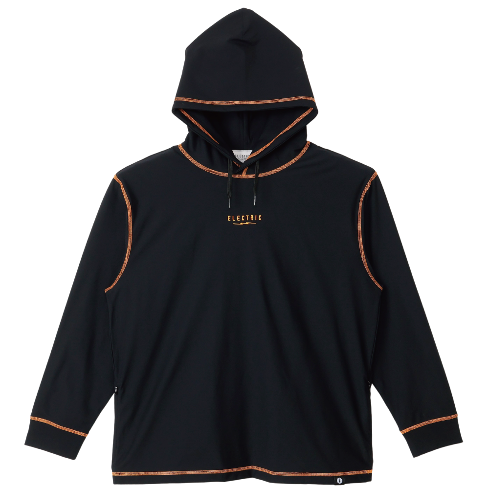 【ELECTRIC】COLOR STITCH DRY HOOD BLACK×ORANGE