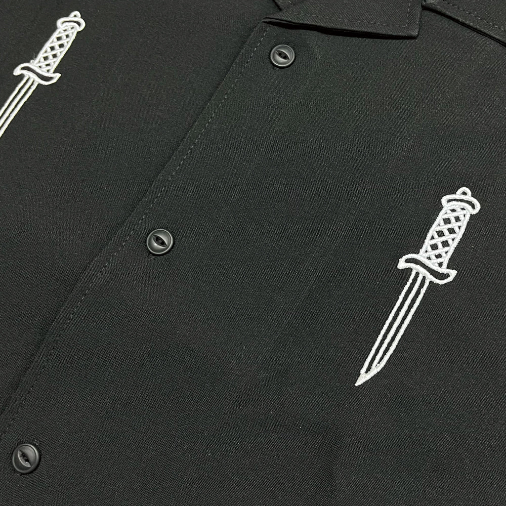 【LURKING CLASS】DAGGER EMBROIDERY SHIRT BLACK
