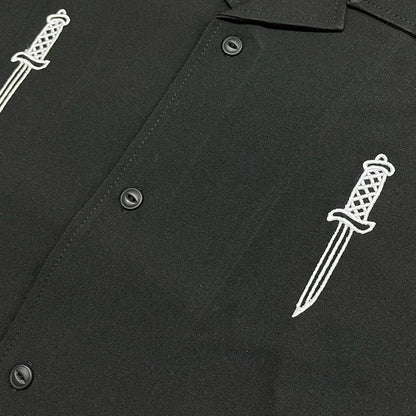 【LURKING CLASS】DAGGER EMBROIDERY SHIRT BLACK