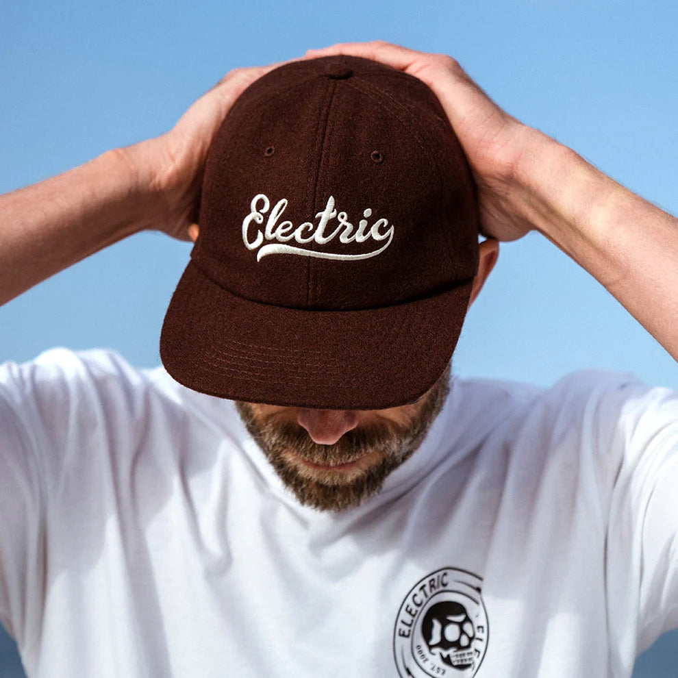 【ELECTRIC】SCRIPT 6PANEL UNSTRUCURED HAT - BROWN