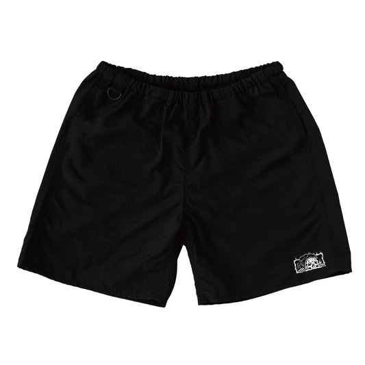 【LURKING CLASS】FLAMING EMBROIDERY SHORTS 7inch BLACK