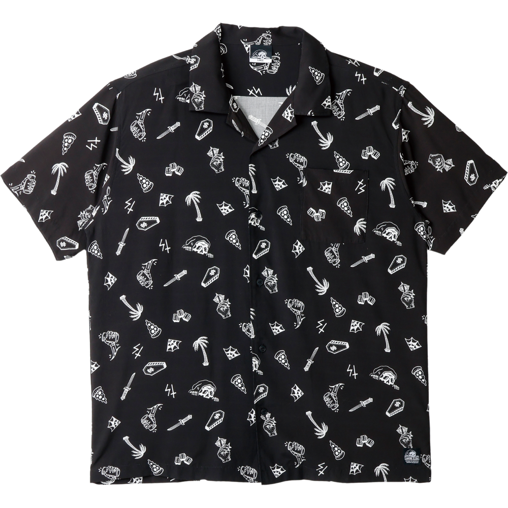 【LURKING CLASS】FLASH RAYON SHIRT BLACK
