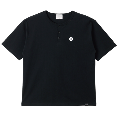 【ELECTRIC】HENLY NECK EMBROIDERY S/S TEE BLACK
