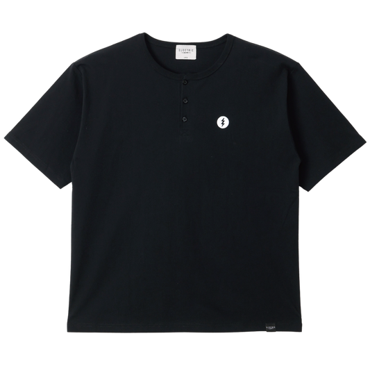 【ELECTRIC】HENLY NECK EMBROIDERY S/S TEE BLACK
