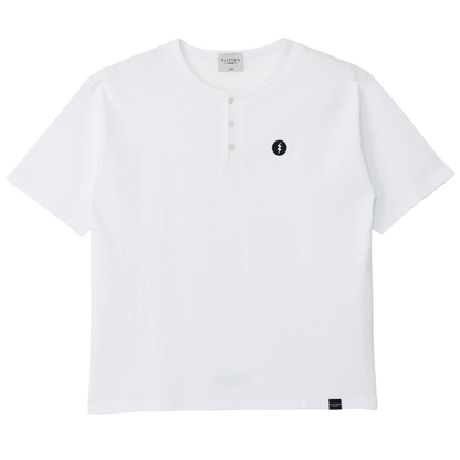 【ELECTRIC】HENLY NECK EMBROIDERY S/S TEE WHITE