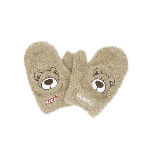 【GLAMLIN】NICI COLLABORATION KID'S MITTEN LOVE BEAR CAMEL