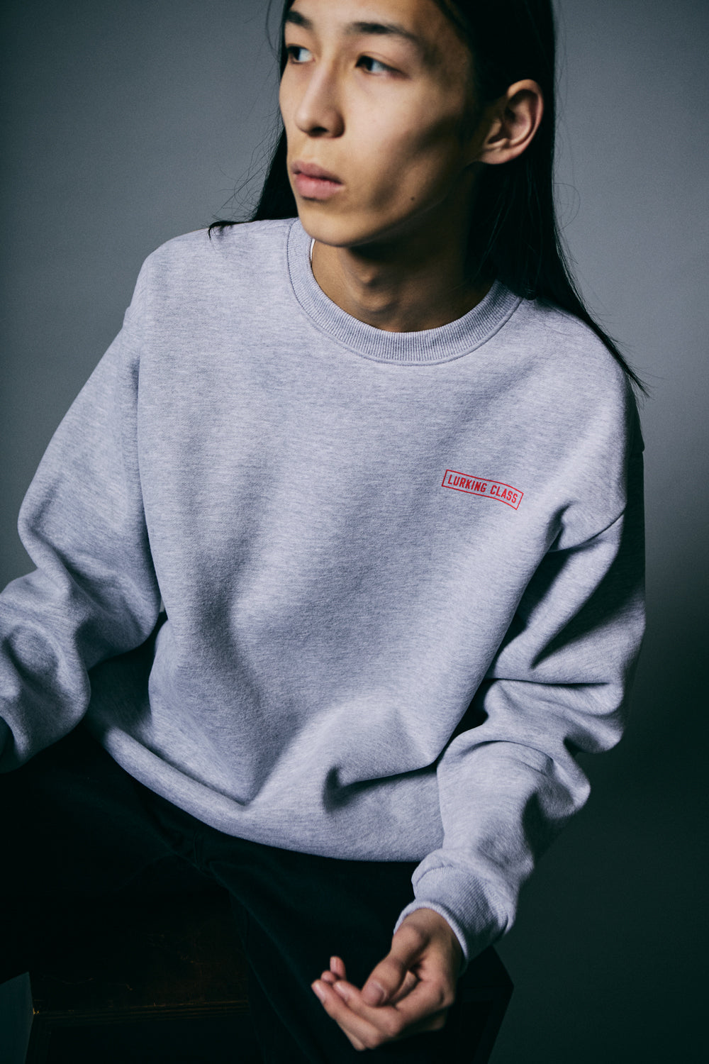 【LURKING CLASS】SLOW YOUR ROLL CREW GREY