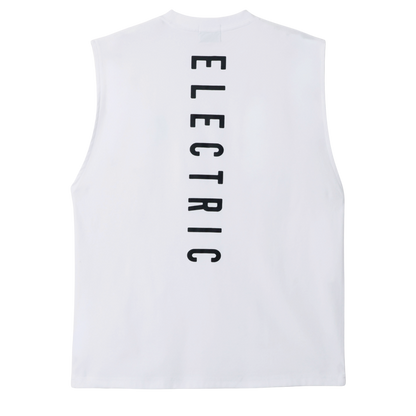 【ELECTRIC】VERTICAL LOGO DRY NO SLEEVE WHITE