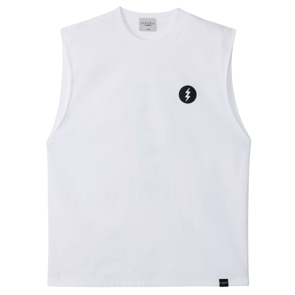 【ELECTRIC】VERTICAL LOGO DRY NO SLEEVE WHITE