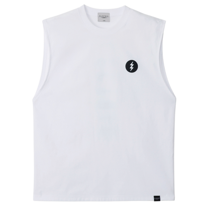 【ELECTRIC】VERTICAL LOGO DRY NO SLEEVE WHITE