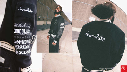 【CHOCOLATE】TEAM VARCITY JACKET BLACK